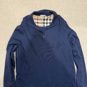 Burberry Navy Quarter Zip XL EUC